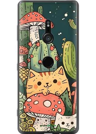 Чохол на sony xperia xz3 h9436 коти гриби