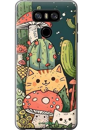 Чехол на lg g6 коты грибы лг г6