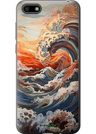 Чехол на huawei y5 2018 арт волны хуавей у5 2018