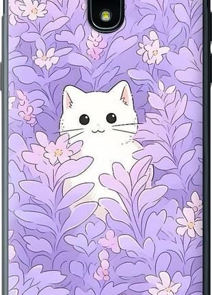 Чехол на samsung galaxy j3 2018 котик в цветах самсунг й3 2018
