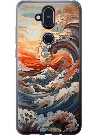 Чехол на nokia 8.1 арт волны нокиа 8.1