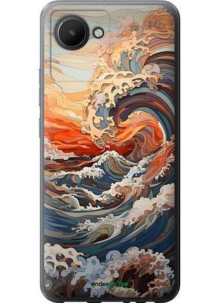 Чехол на realme c30 арт волны риалми с30