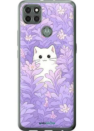 Чохол на motorola g9 power котик у квітах