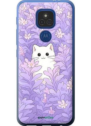 Чехол на motorola e7 plus котик в цветах моторола е7 плюс