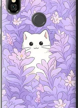 Чехол на xiaomi redmi note 6 pro котик в цветах сяоми редми ноут 6 про