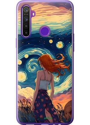 Чехол на realme 5 девушка арт риалми 5