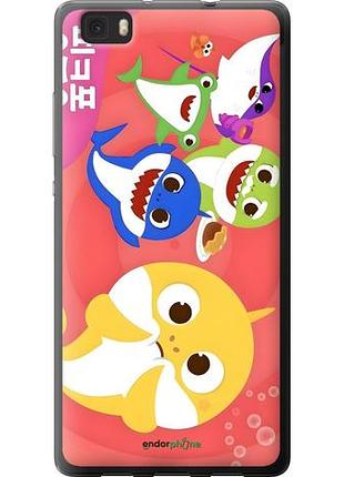 Чехол на huawei ascend p8 lite бейби шаркс хуавей асценд п8 лайт