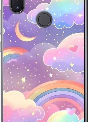 Чехол на xiaomi mi8 se облака и радуга сяоми ми8 се