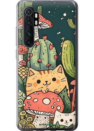 Чехол на xiaomi mi note 10 lite коты грибы сяоми ми ноут 10 лайт
