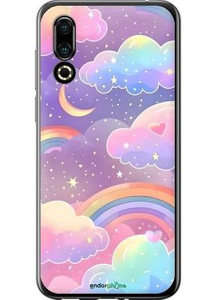 Чехол на meizu 16s облака и радуга мейзу 16с