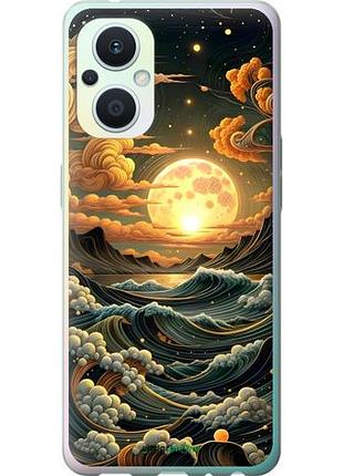Чехол на oppo reno8 lite арт волны оппо рено8 лайт