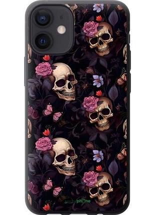 Чохол на iphone 12 mini черепа та троянди