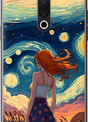 Чехол на meizu 15 plus девушка арт мейзу 15 плюс