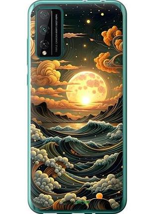 Чехол на huawei honor play 4t pro арт волны хуавей хонор плей 4т про