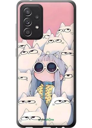 Чехол на samsung galaxy a52s 5g a528b милая девочка и коты самсунг а52с 5г а528б