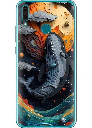 Чехол на huawei y9 2019 кит в космосе хуавей у9 2019