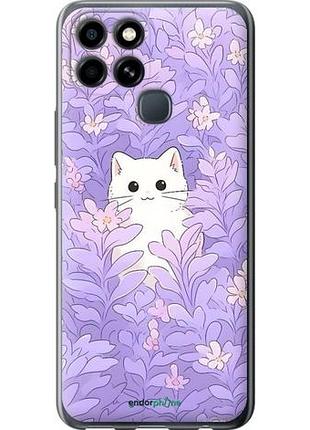 Чехол на infinix smart 6 котик в цветах инфикс смарт 6