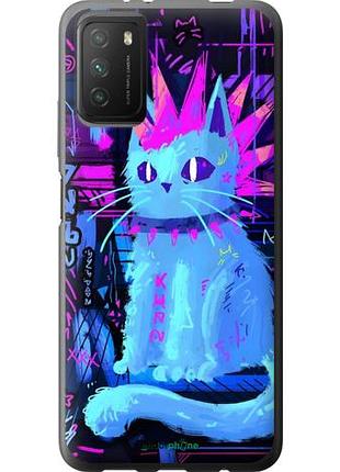 Чехол на xiaomi poco m3 кот панк