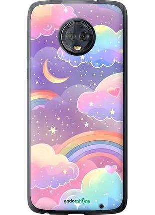 Чехол на motorola moto g6 plus облака и радуга моторола мото г6 плюс