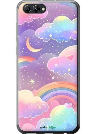 Чехол на huawei honor v10 / view 10 облака и радуга хуавей хонор в10 / вью 10