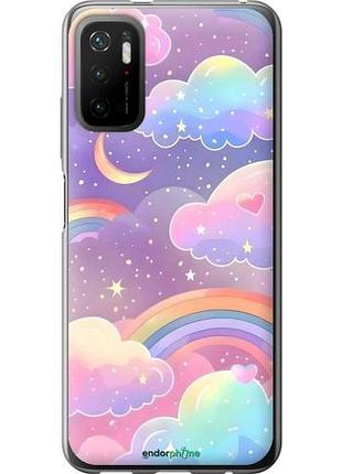 Чехол на xiaomi redmi note 10t облака и радуга сяоми редми ноут 10т