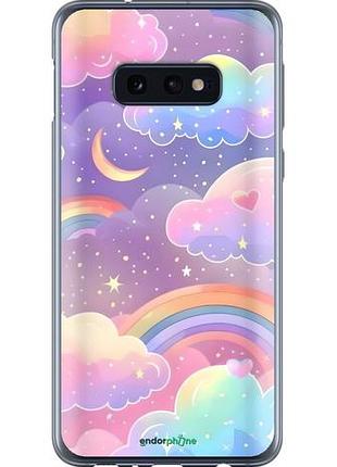 Чехол на samsung galaxy s10e облака и радуга самсунг с10e