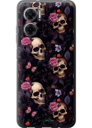 Чохол на xiaomi redmi note 11e черепа та троянди