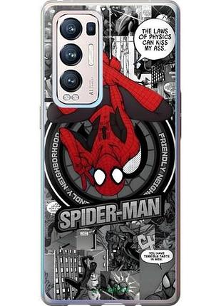 Чехол на oppo reno5 pro plus человек паук, spiderman оппо рено5 про плюс