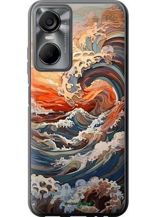 Чехол на tecno pop 6 pro be8 арт волны текно поп 6 про бе8