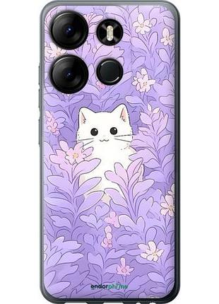 Чохол на tecno spark go 2023 bf7 котик у квітах