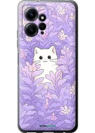 Чехол на xiaomi redmi note 12 4g котик в цветах сяоми редми ноут 12 4г