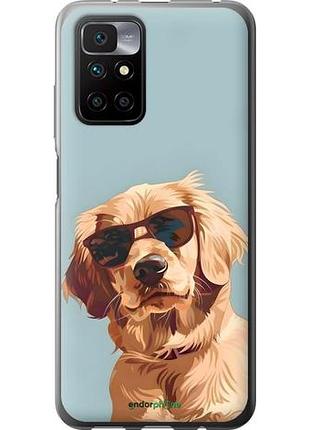 Чехол на xiaomi redmi 10 пес в очках сяоми редми 10