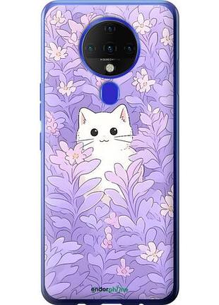 Чехол на tecno spark 6 ke7 котик в цветах текно спарк 6 ке7