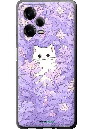Чехол на xiaomi redmi note 12 pro 5g котик в цветах сяоми редми ноут 12 про 5г