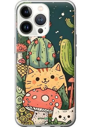 Чехол на iphone 13 pro коты грибы айфон 13 про
