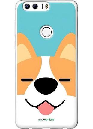 Чехол на huawei honor 8 забавный корги хуавей хонор 8