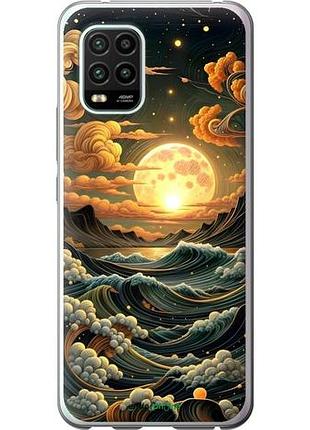 Чехол на xiaomi mi 10 lite арт волны сяоми ми 10 лайт