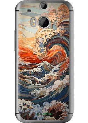 Чехол на htc one m8 dual sim арт волны хтс ван м8 дуал сим