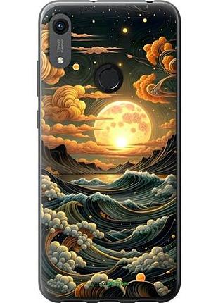 Чехол на huawei y6s арт волны
