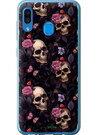 Чохол на samsung galaxy a20 2019 a205f черепа та троянди