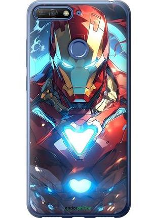 Чехол на huawei y6 prime 2018 железный человек хуавей у6 прайм 2018