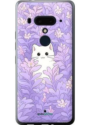 Чохол на htc u12 plus котик у квітах