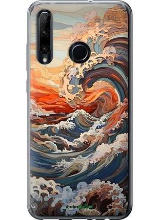 Чехол на huawei honor 20 lite арт волны хуавей хонор 20 лайт