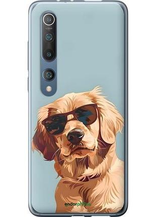Чехол на xiaomi mi 10 пес в очках сяоми ми 10
