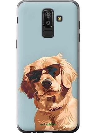 Чехол на samsung galaxy j8 2018 пес в очках самсунг й8 2018