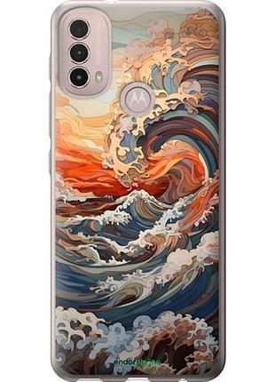 Чехол на motorola e40 арт волны моторола е40