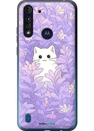Чехол на motorola g8 power lite котик в цветах моторола г8 повер лайт
