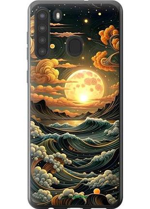 Чехол на samsung galaxy a21 арт волны самсунг а21