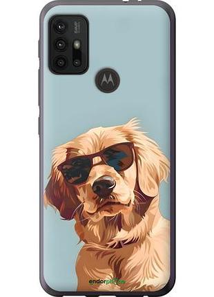 Чехол на motorola moto g20 пес в очках моторола мото г20