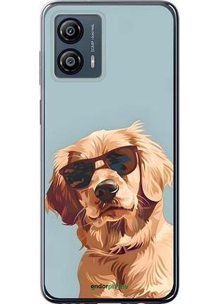 Чехол на motorola moto g53 пес в очках моторола мото г53
